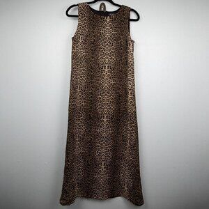 Virgo leopard print sleeveless tunic maxi dress-L